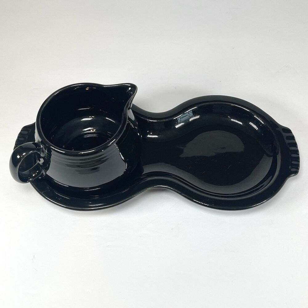 Homer Laughlin Fiesta USA Black Creamer  & Underplate Tray Dish ONLY Fiesta ware
